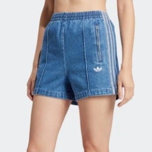adidas Originals Pants - Adidas Originals Firebird Women's Blue Denim Shorts